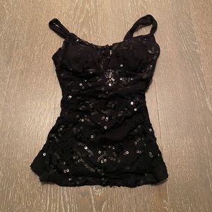 le chateau - Black Sequin Top - Size XS - Like New